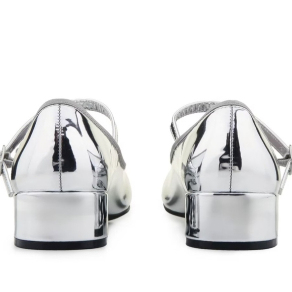 Tutuu Block-Heel Mary Jane Flats - Silver Mirror Metallic - Picture 2 of 11